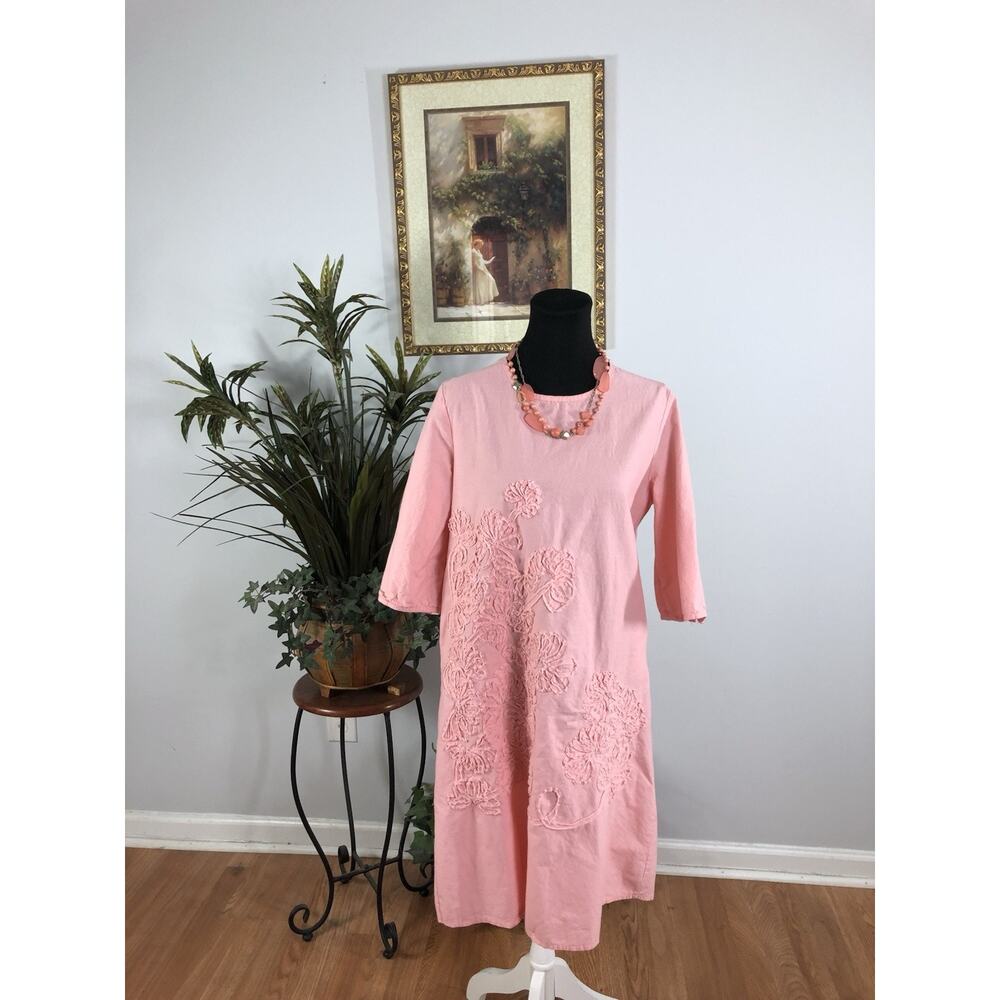 Depending Dress XL 1/2 Sleeve Boho Vacation Clueless Preppy Rd-Neck Pullover